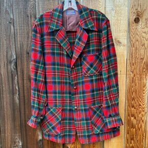 Pendleton Red and Green Plaid Blazer
